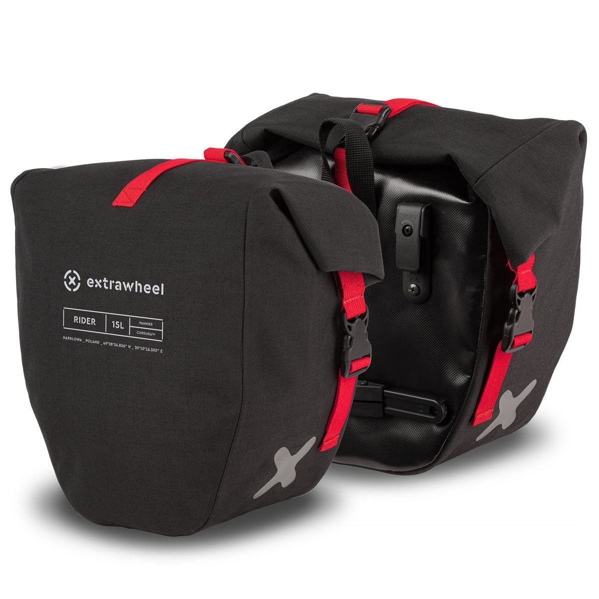 Extrawheel Sakwy Uniwersalne Rider Premium Cordura Black 30L